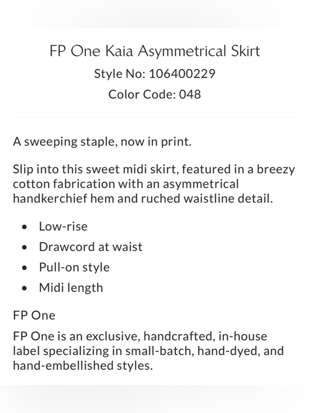 FP One Kaia Asymmetrical Midi Skirt - Picture 6 of 6